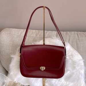PRISTINE Bally - Vintage Bordeaux Leather Convertible Crossbody